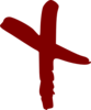 Red Hand Drawn Cross Clip Art