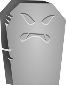 Tombstone With Angry Face Clip Art