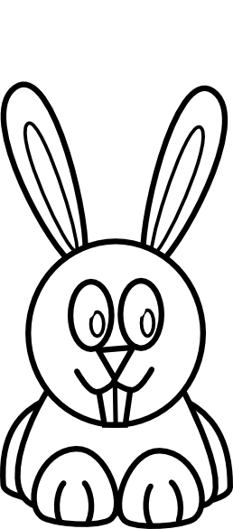 free black and white bunny clipart - photo #3