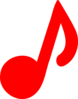 Red Music Note Clip Art