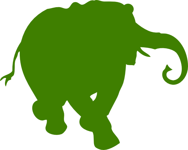 baby elephant clip art. Elephant Silhouette Green clip