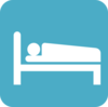 Bed Icon, White, Teal Clip Art