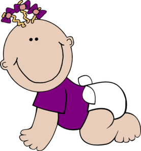 Purple Baby Crawling Clip Art