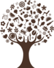 Tree With Icons Clip Art