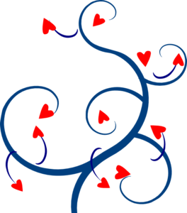 Swirl Hearts Red And Blue 2 Clip Art