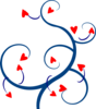 Swirl Hearts Red And Blue 2 Clip Art