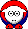 Sheep Looking Red White And Blue Clip Art