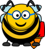 Bee With Jetpack Clip Art