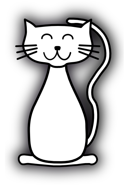 free black and white cat clipart - photo #31