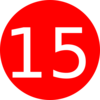 Number 15 Red Background Clip Art