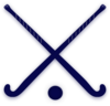 Navy Crossed Field Hockey Sticks  Clip Art