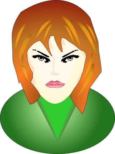 Angry Female Face Clip Art at Clker.com - vector clip art online