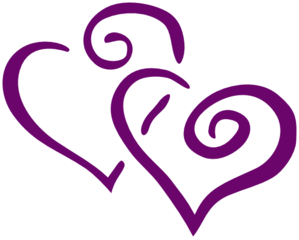 Dark Purple Heart Wedding Clip Art