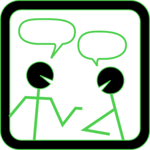 Chat People With Green Highlights Clip Art