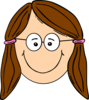 Light Skin Smiling Lady With Glasses Clip Art