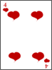 4 Of Hearts Clip Art