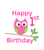 Owl 1st Birthday Clip Art
