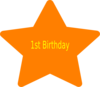 1st Orange Birthday Star Clip Art