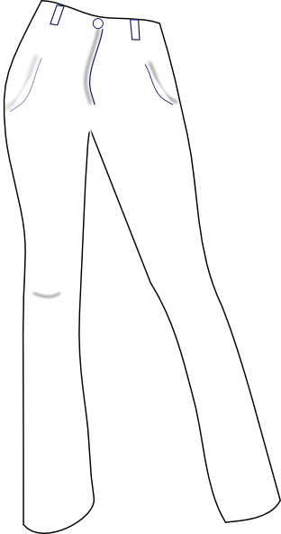 Ladies Pants Black And White clip art