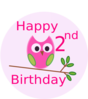 Owl Generic 2nd Birthday Clip Art