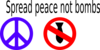 Spread Peace Not Bombs Blue Red Clip Art