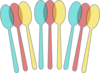 Colorful Spoons Clip Art
