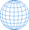 Enlarged Thick Blue Wire Globe Clip Art