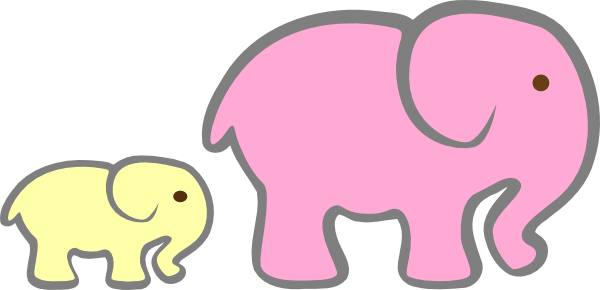 free mom and baby elephant clipart - photo #22