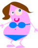 Brunette Pink Bean Clip Art