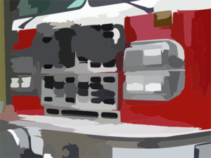 Fire Engine With Mustache Detail Vector Clip Art