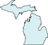Michigan Mapclean Teal Clip Art