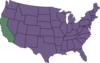 U.s. Map Highlighting California Clip Art