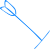 Embedded Blue Arrow Tail Down Right Clip Art