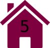 Five Purple House Clip Art