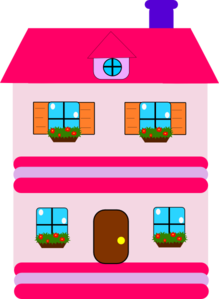 Image Of Cartoon House Clipart Vector, Doll House, Doll House