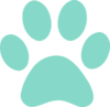 Aqua Paw Print Clip Art