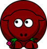 Sheep Burgandy Two Toned Looking Up To Left Clip Art