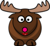 Moose With Pink Nose Clip Art