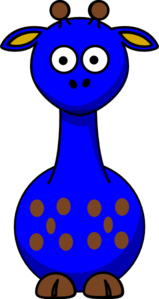 Blue Giraffe With 10 Dots Clip Art