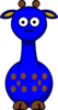 Blue Giraffe With 10 Dots Clip Art