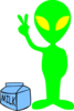 Milk Loving Alien Clip Art