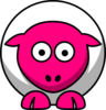 Sheep Looking Straight White With Hot Pink Face And White Nails Clip Art