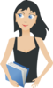 Student - Girl With Book Clip Art