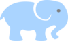 Blue Baby Elephant - No Outline Clip Art