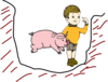 Pig Bit Kid Clip Art