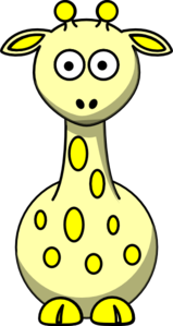 Yellow Giraffe With 12 Dots Clip Art