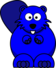 Blue Beaver Cartoon Clip Art