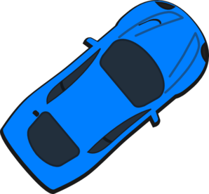Blue Car - Top View - 40 Clip Art