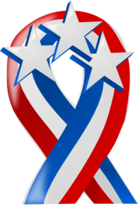 Red White And Blue Ribbon With Stars Clip Art