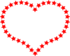 Red Star Outlined Heart Clip Art